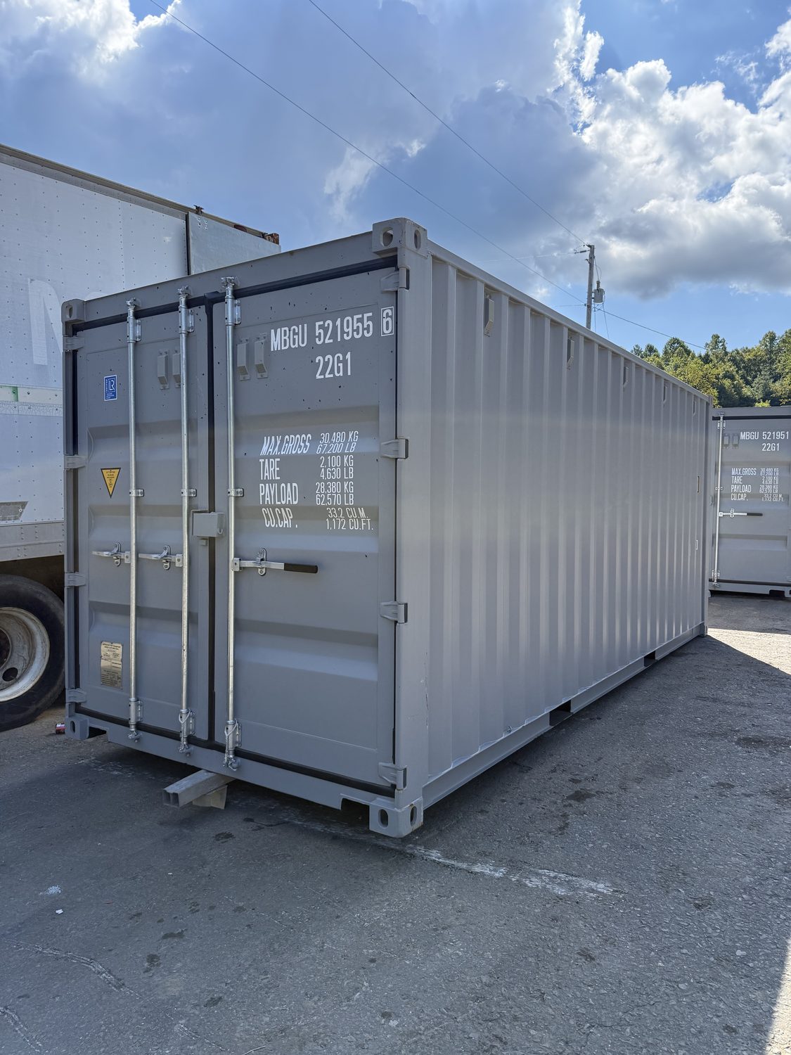 Cutaway view of a shipping container showing its Cor-Ten steel construction