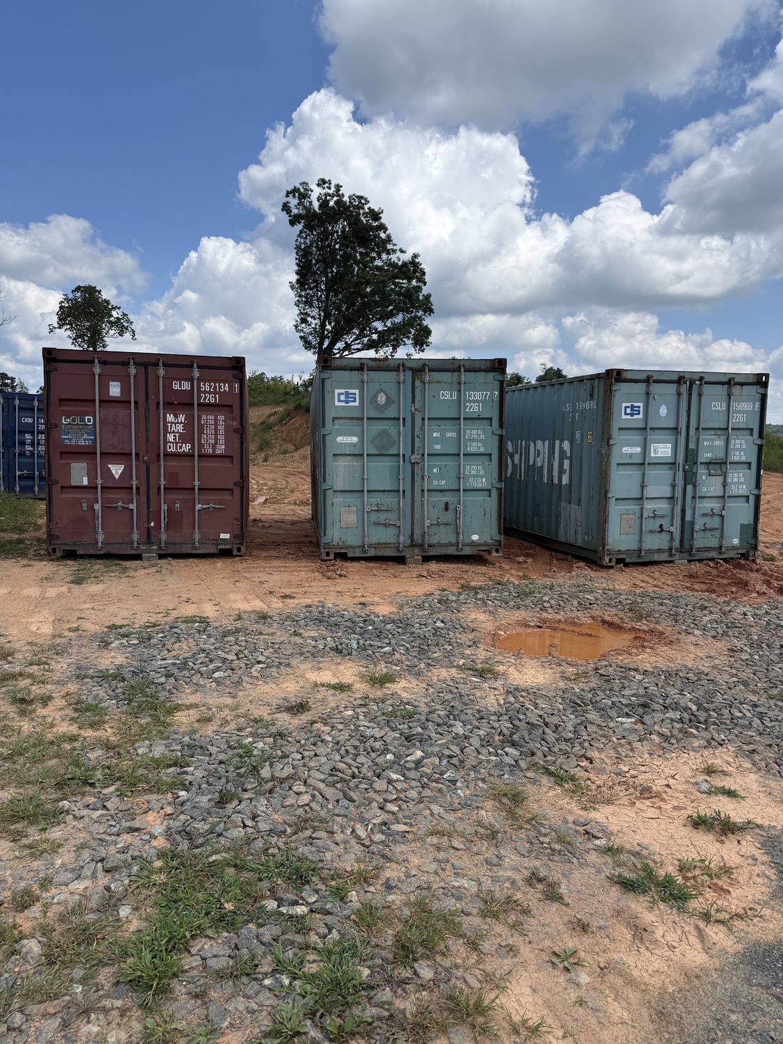 Row of containers at the Woodlawn yard