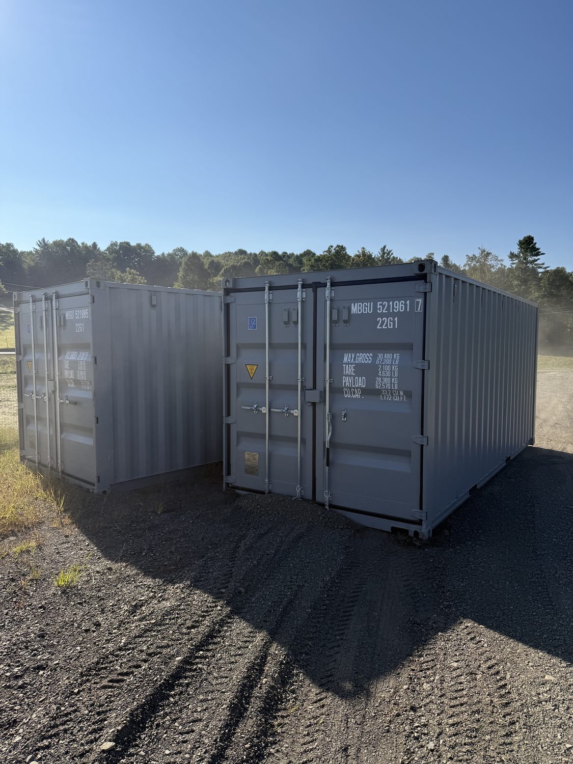 One-trip 40-foot shipping container with clean factory finish